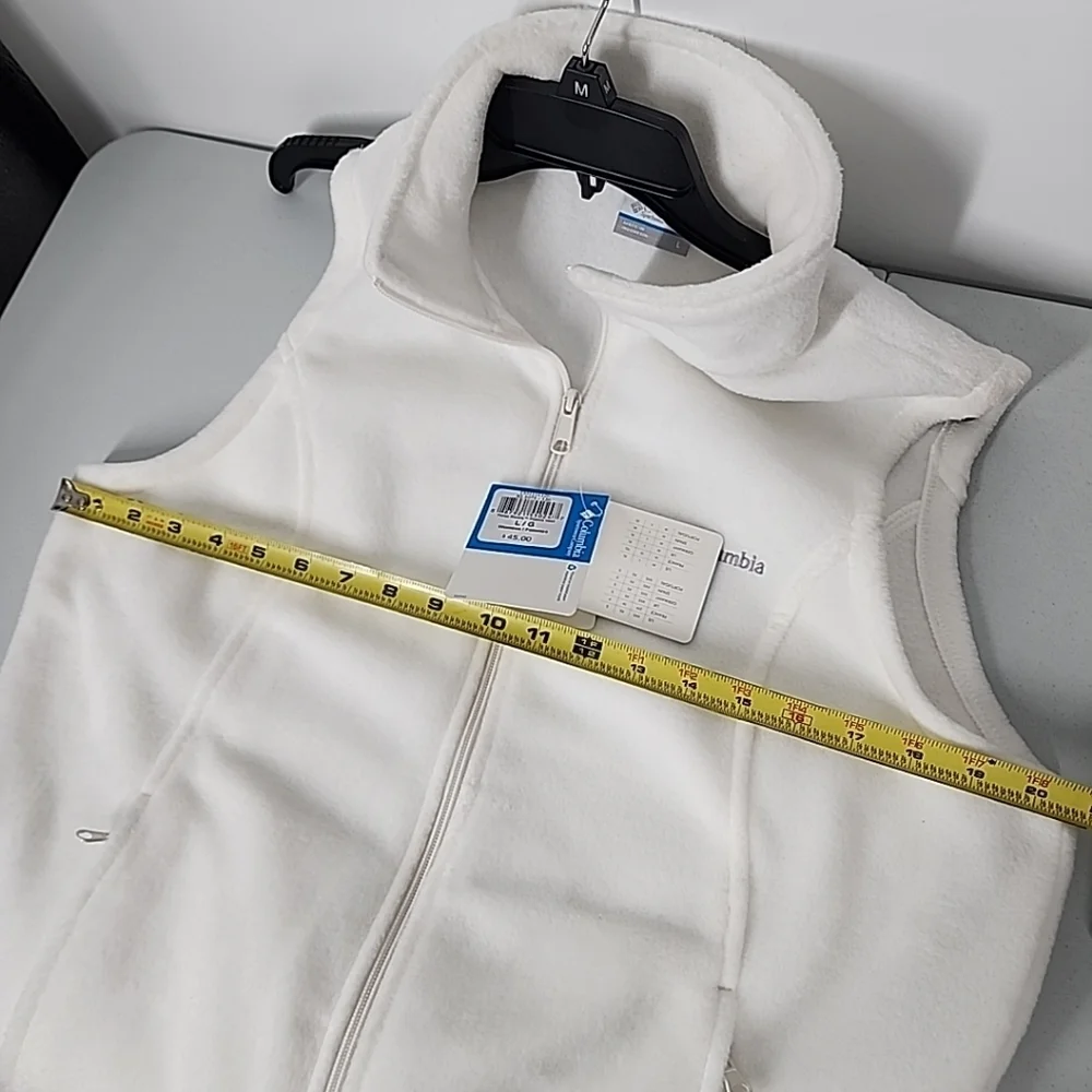 Columbia NEW Three Rivers Fleece Vest Cream Full Zip Zipper Pockets Size Large - Picture 6 of 9